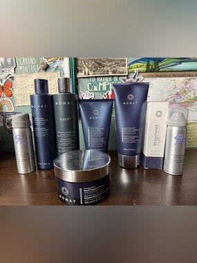 MONAT Women’s Hair Care Set - Navy Blue Restorative Shampoo & Treatment